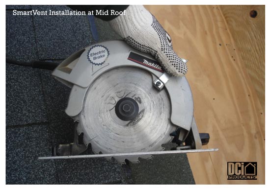 Make sure you have properly set the blade depth to match the thickness of the roof decking.