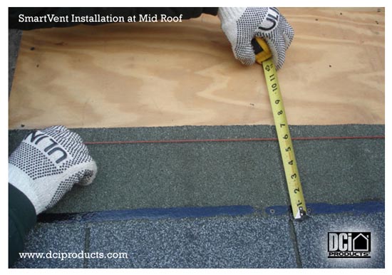 Shingle up to the area that requires the SmartVent.